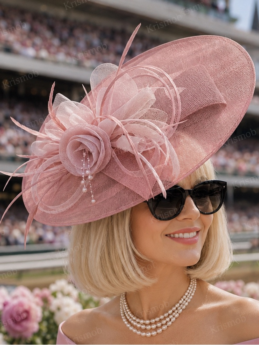 Kentucky Derby Wide Brim Sinamay Fascinator Hat | Wedding + Church + Race Day